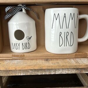 New Rae Dunn Baby Birdhouse and Mama Bird mug